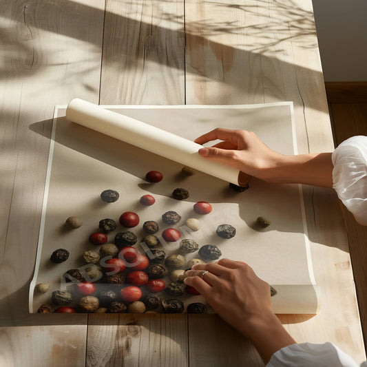 Un équilibre parfait entre couleur, texture et intensité.
Cette affiche prête à être encadrée rassemble quatre variétés de poivres: noir, blanc, vert et baies roses dans une composition artistique et organique. Une œuvre sobrement éclatante qui ajoute une touche de profondeur et de chaleur à votre décor culinaire.