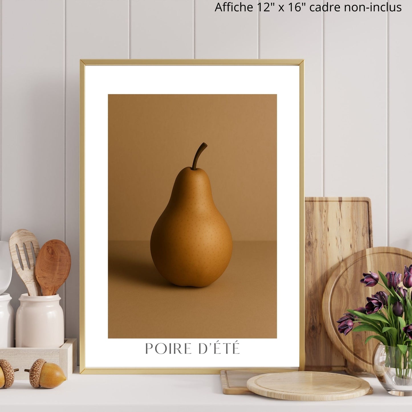 Affiche Poire d’été | Art mural nature minimaliste et lumineux