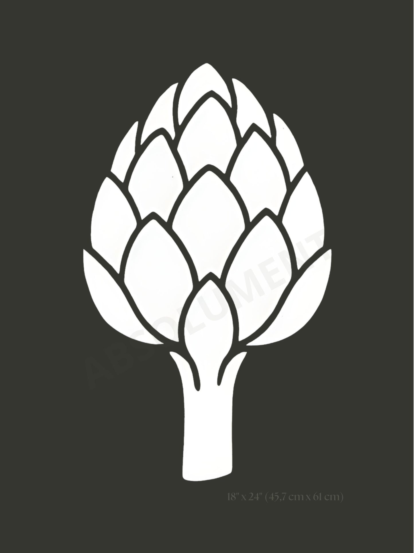 Affiche Artichaut noir et blanc