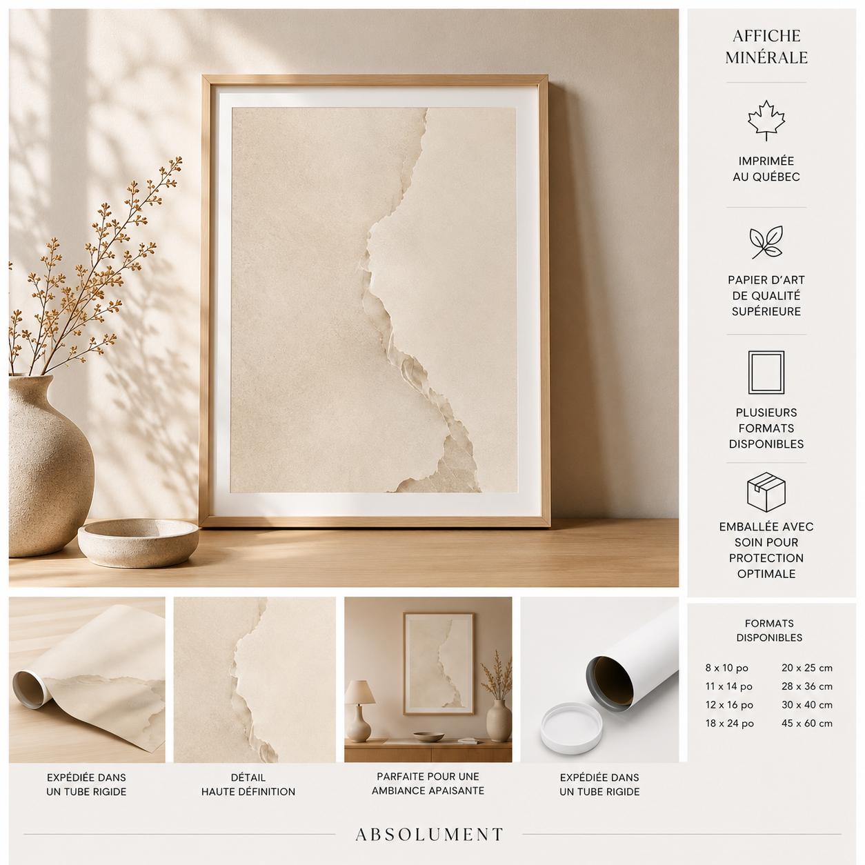 Édition contemporaine | Minérale | Quartz sable chaud | Absolument
