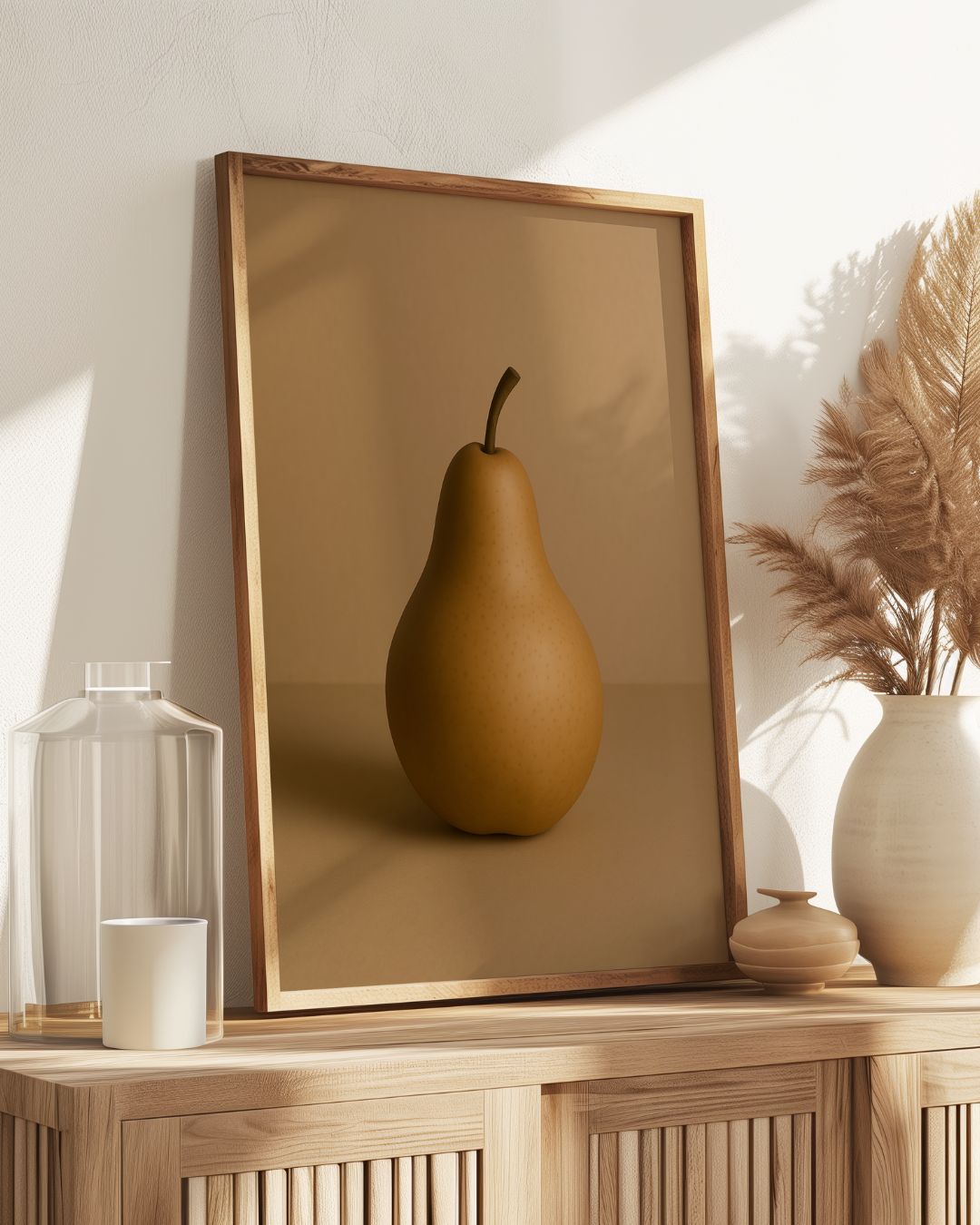Une douceur posée dans la lumière.
Cette affiche minimaliste capture la beauté naturelle d’une poire, simplement déposée sur un fond beige chaleureux. Une composition apaisante, empreinte de tendresse et de lumière douce, qui trouve sa place dans une cuisine au style épuré et poétique.

* AFFICHE SEULEMENT*

S'agence parfaitement avec les affiches: Poire à l'aube&nbsp; /&nbsp; &nbsp;Gingembre Sculptural