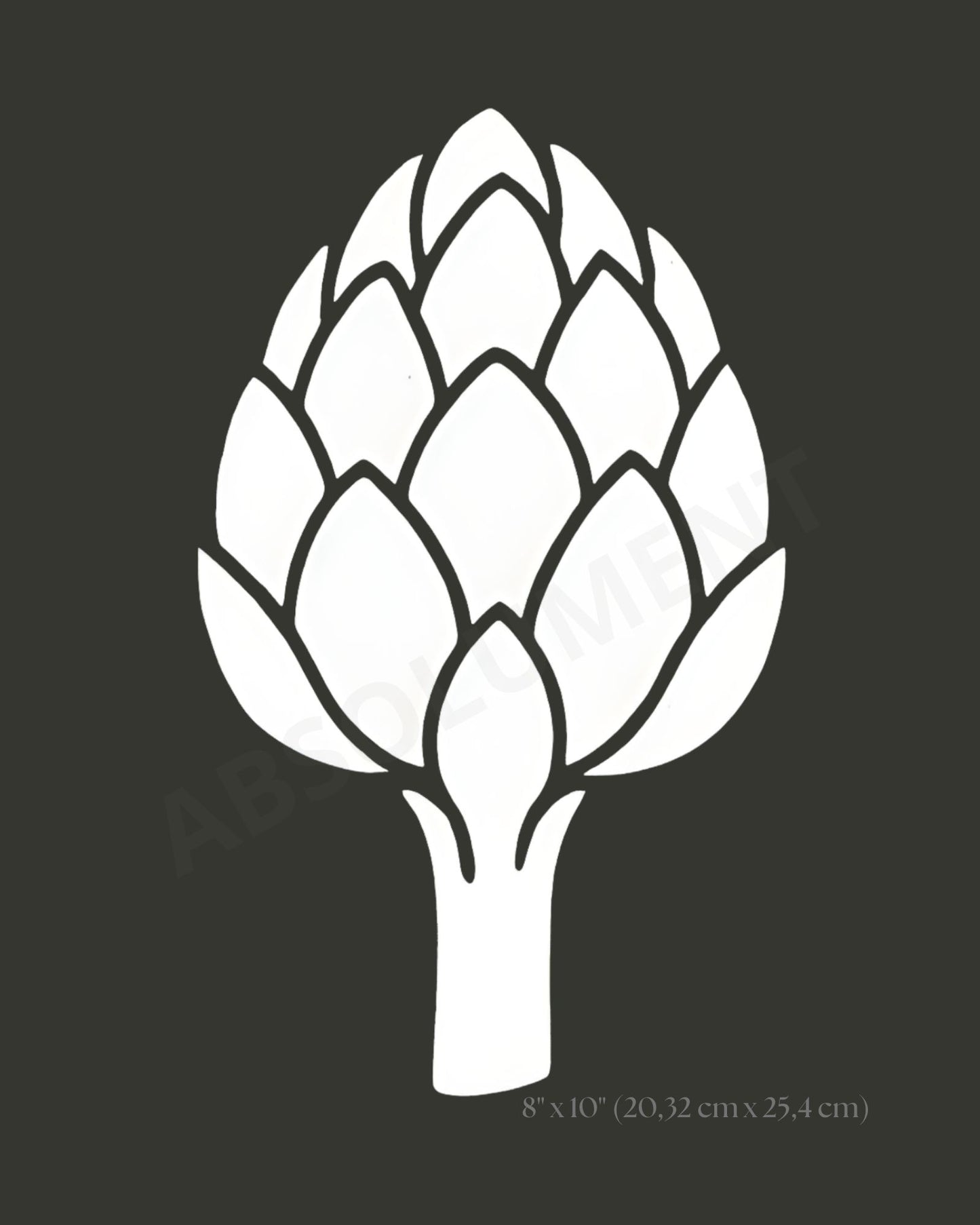 Affiche Artichaut noir et blanc