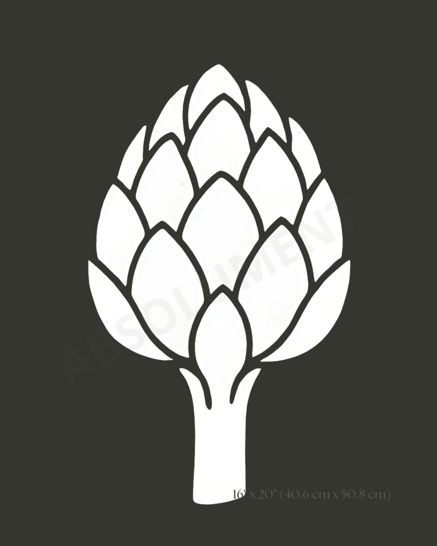 Affiche Artichaut noir et blanc