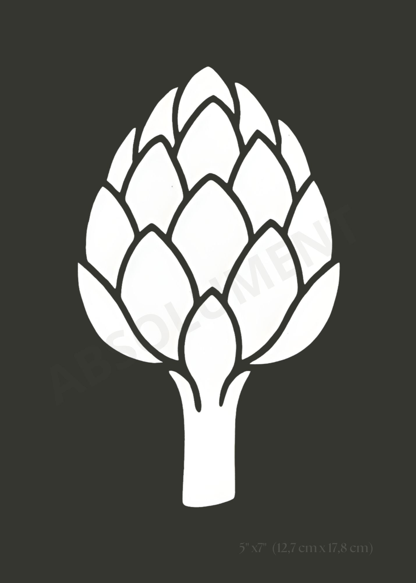 Affiche Artichaut noir et blanc