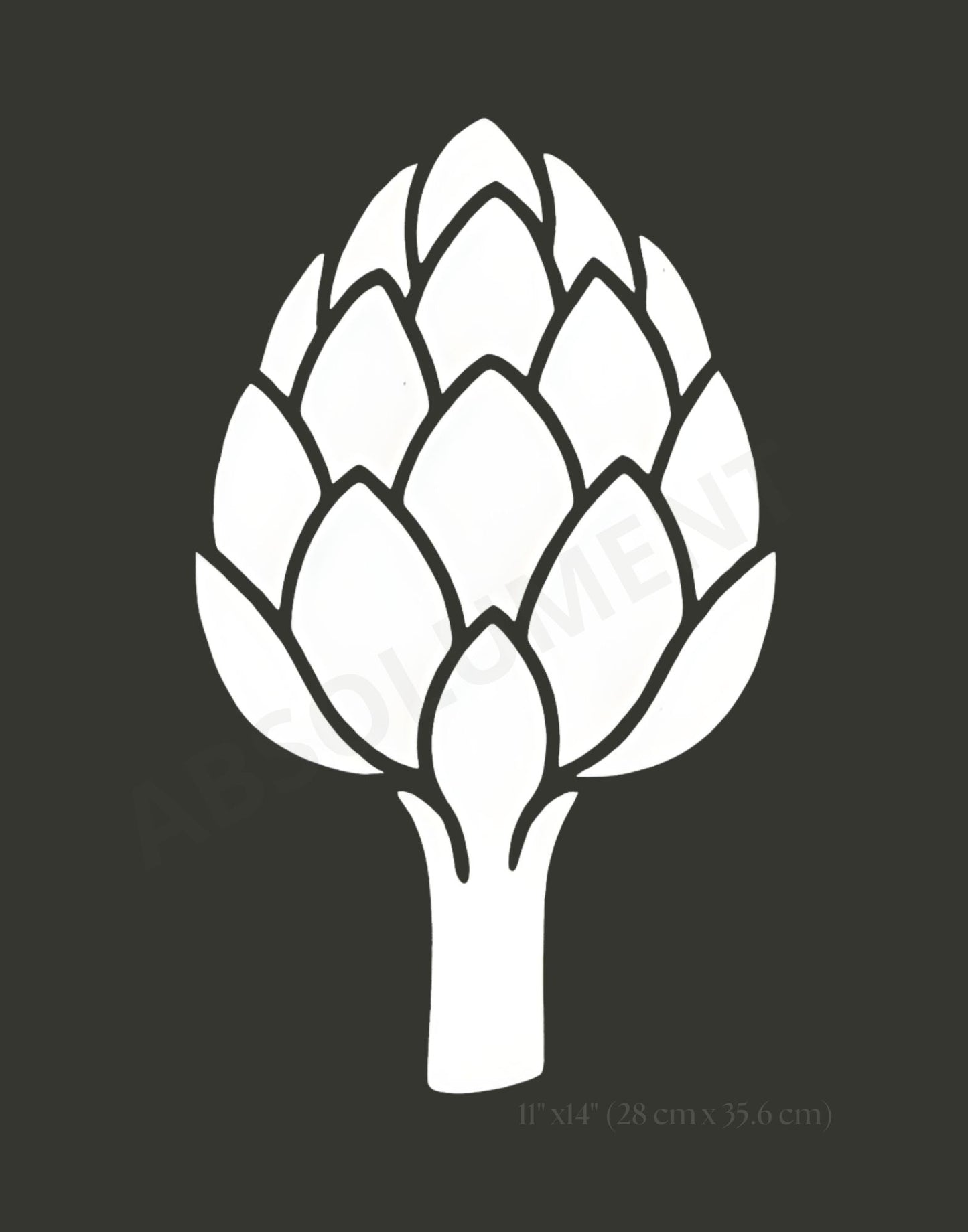 Affiche Artichaut noir et blanc