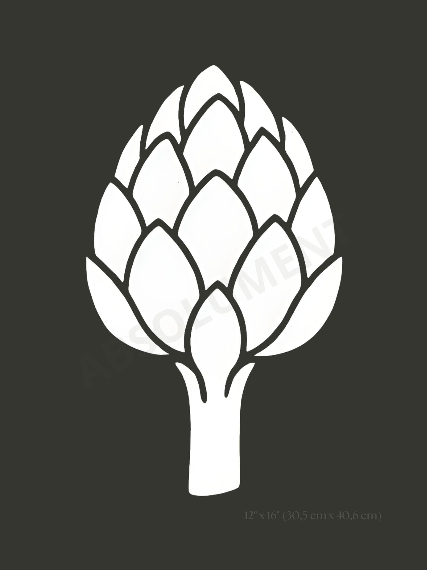 Affiche Artichaut noir et blanc