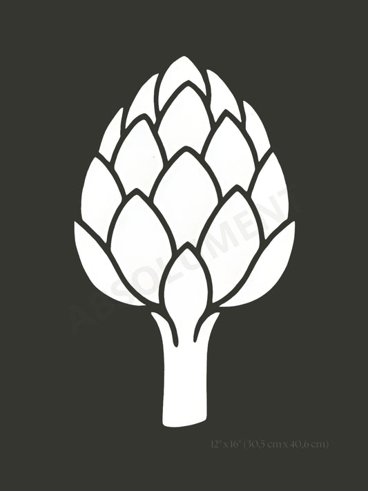 Affiche Artichaut noir et blanc