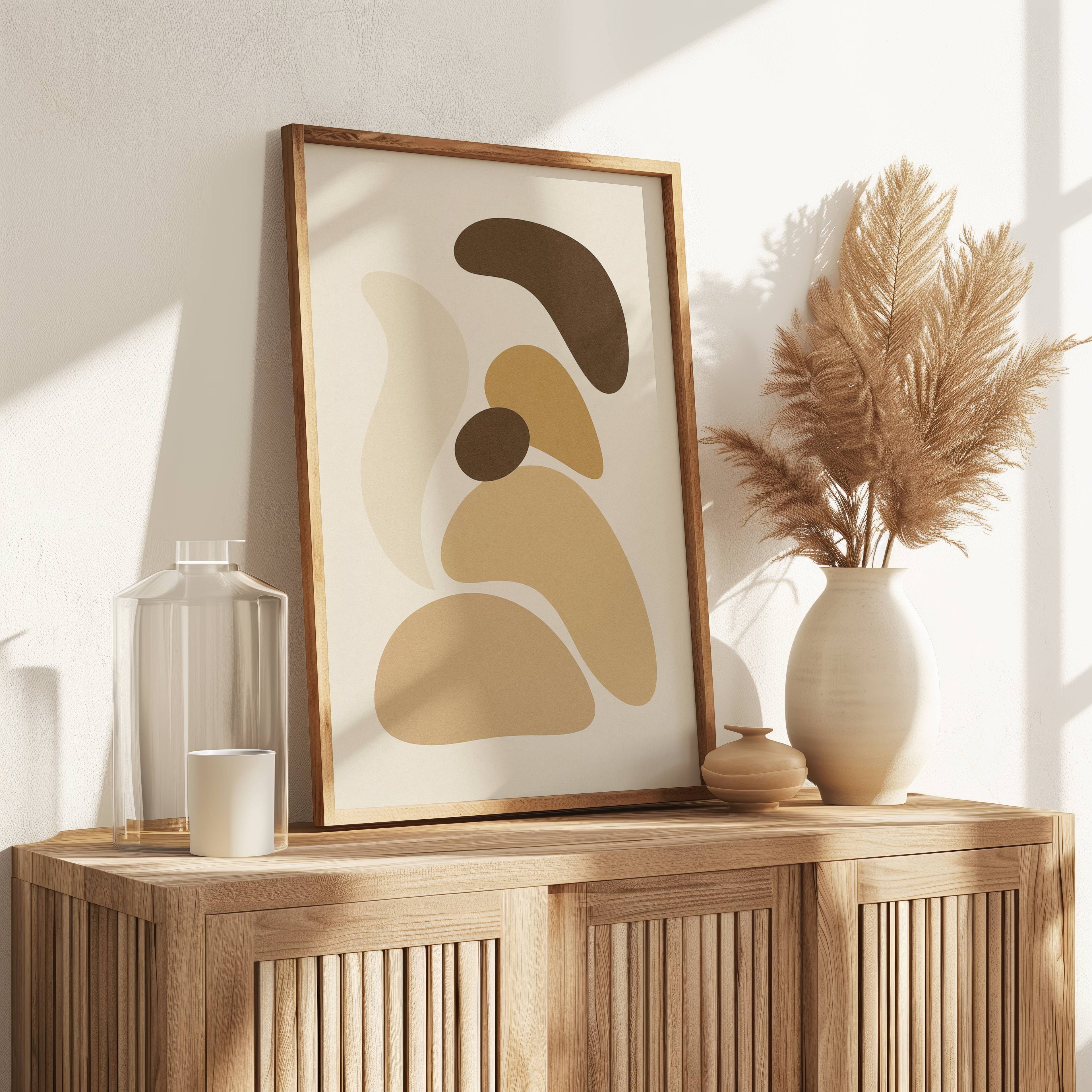 Une composition minimaliste, où l’œil trouve le repos et l’esprit, l’évasion. Un hommage à la beauté imparfaite de la nature, à ses éclats, à ses traces.
Se mari à parfaitement avec les affiches: Fleur Organique / Équilibre Organique