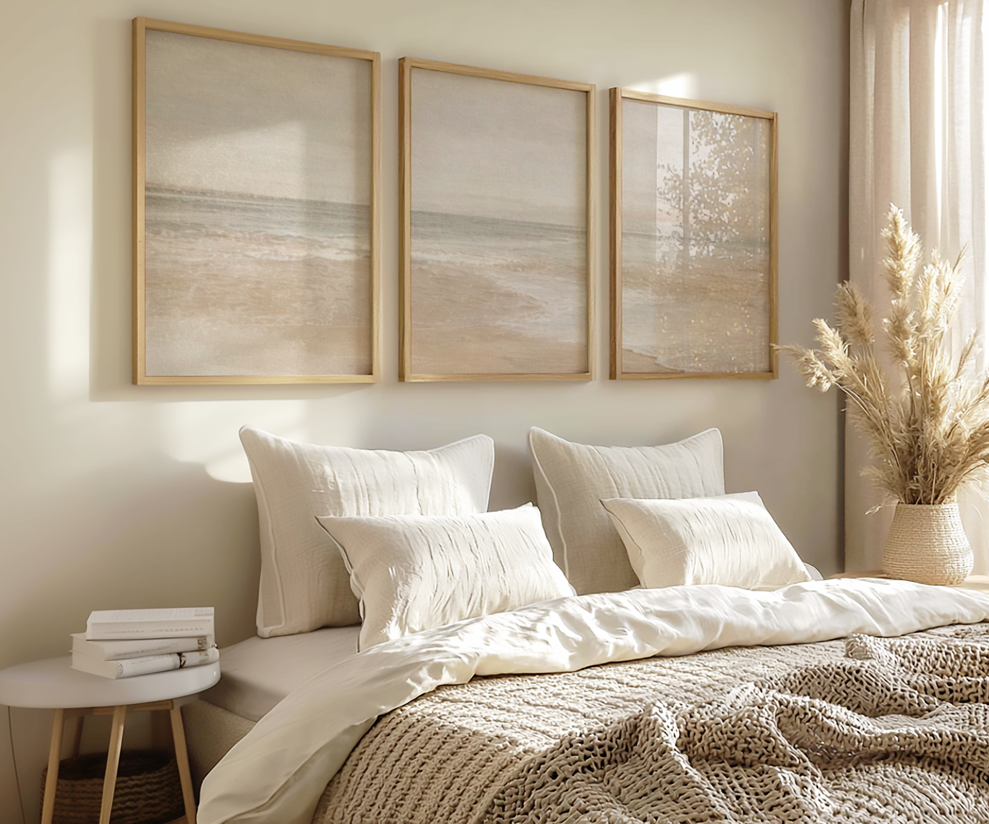 Apportez douceur et profondeur à votre espace avec ce trio d'affiches "Entre ciel et sable"
Chaque détail a été pensé pour créer un effet brumeux subtil, ajoutant texture et atmosphère à votre décor.

Imprimé sur papier cartonné de qualité, chaque affiche est prête à être encadrée pour créer un effet apaisant à votre votre chambre ou votre salon.

TROIS AFFICHES 18" X 24" (total 54" Large x 24" haut)

CADRES NON INCLUS

Détails:

Trois affiches 18" 24" (cadres non inclus)
Illustration Photo réaliste
Impress