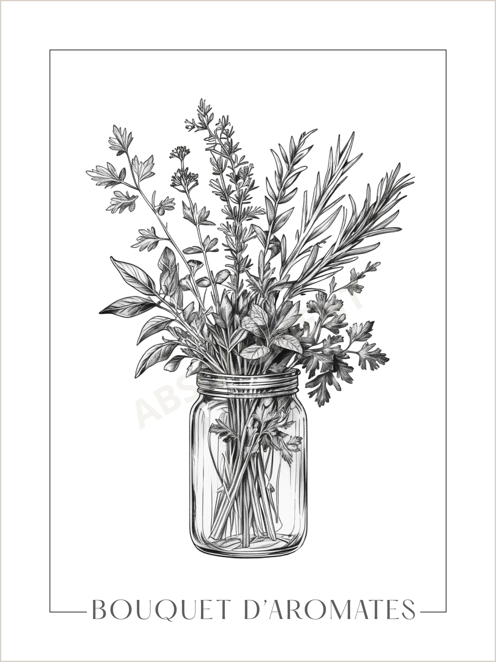 Affiche Bouquet herbes aromatiques