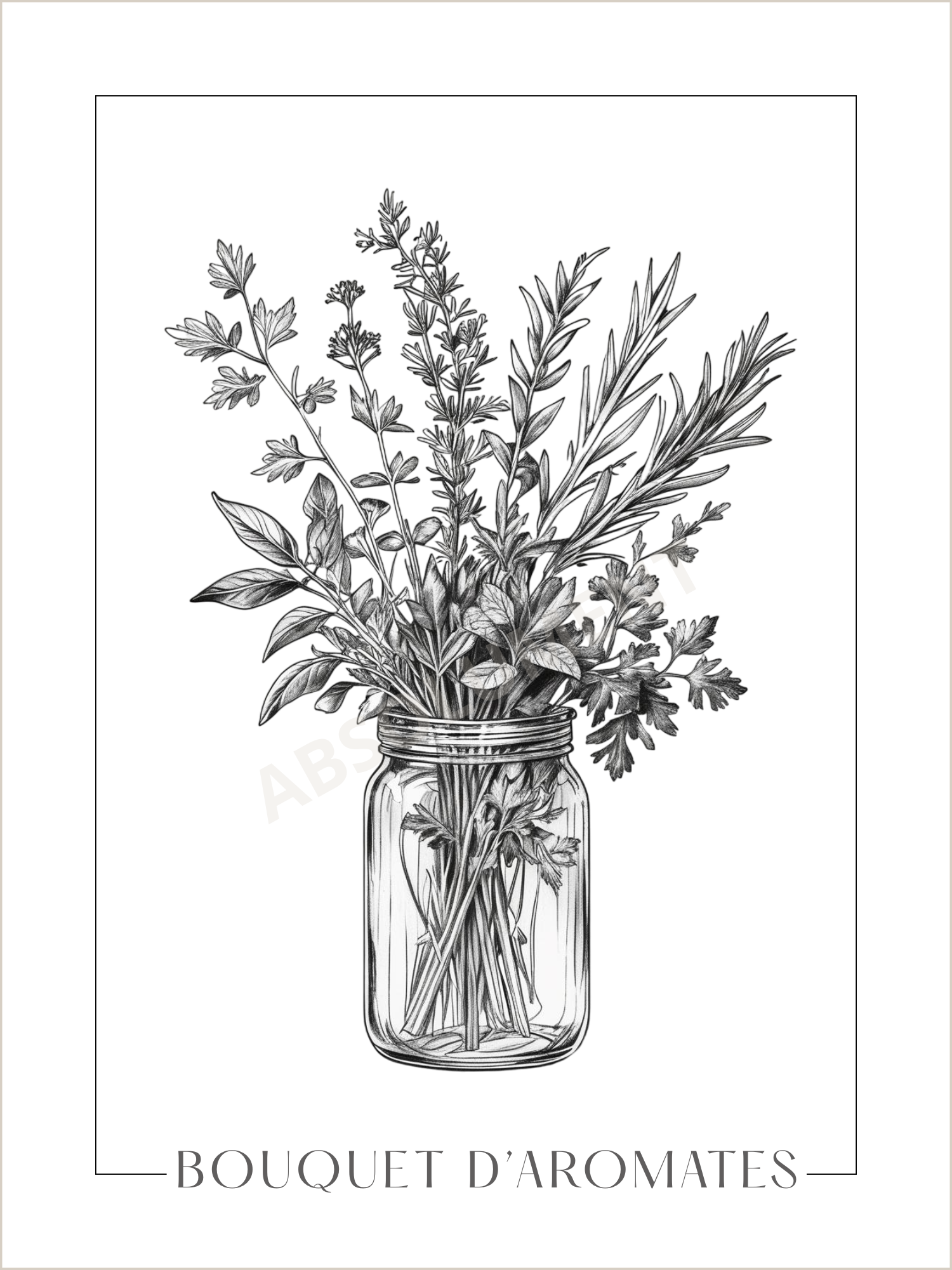 Affiche Bouquet herbes aromatiques