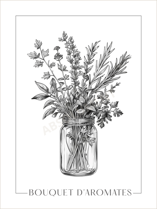 Affiche Bouquet herbes aromatiques