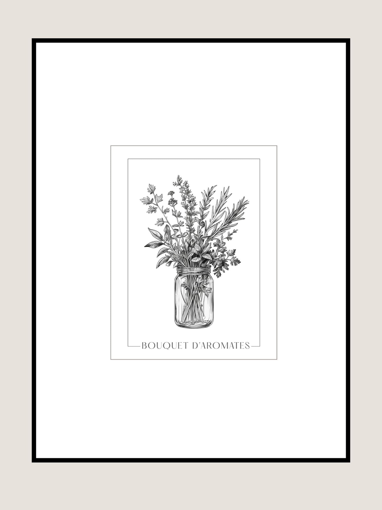 Affiche Bouquet herbes aromatiques