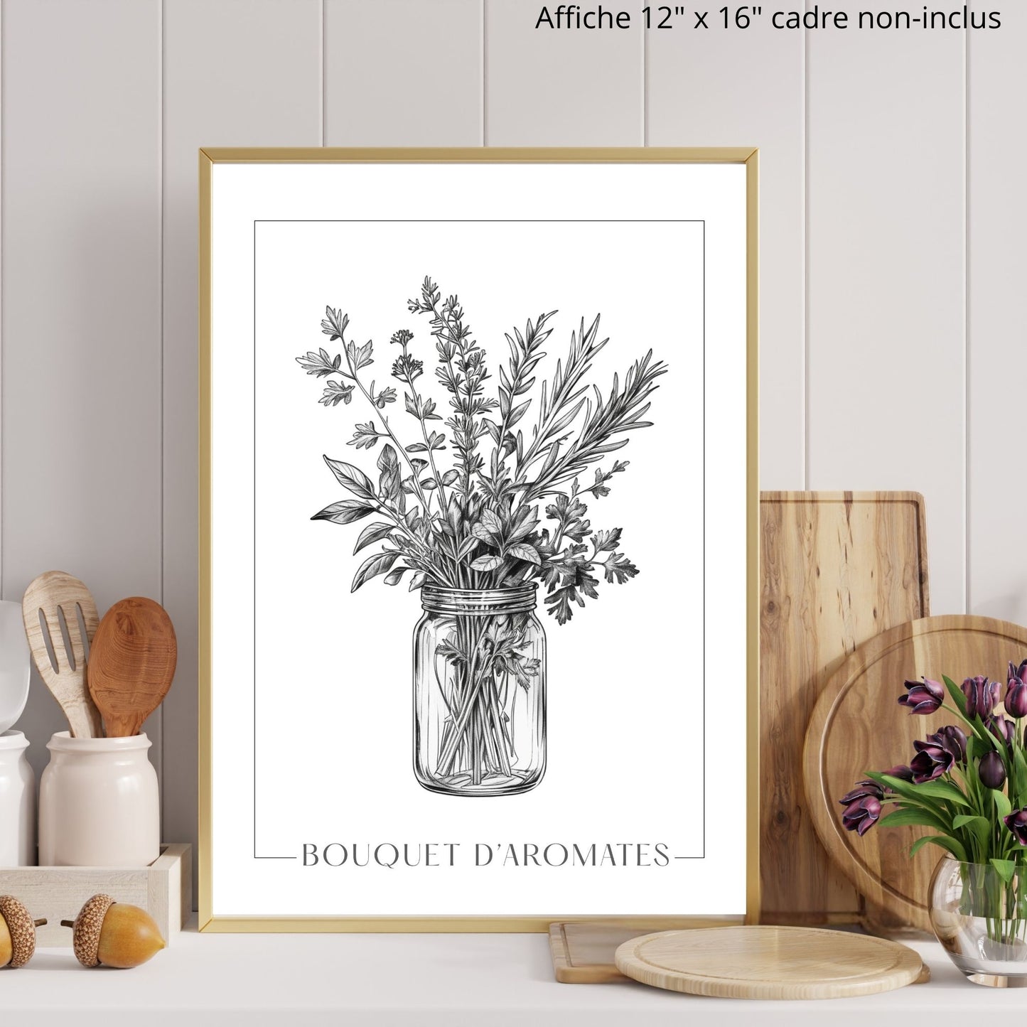 Affiche Bouquet herbes aromatiques