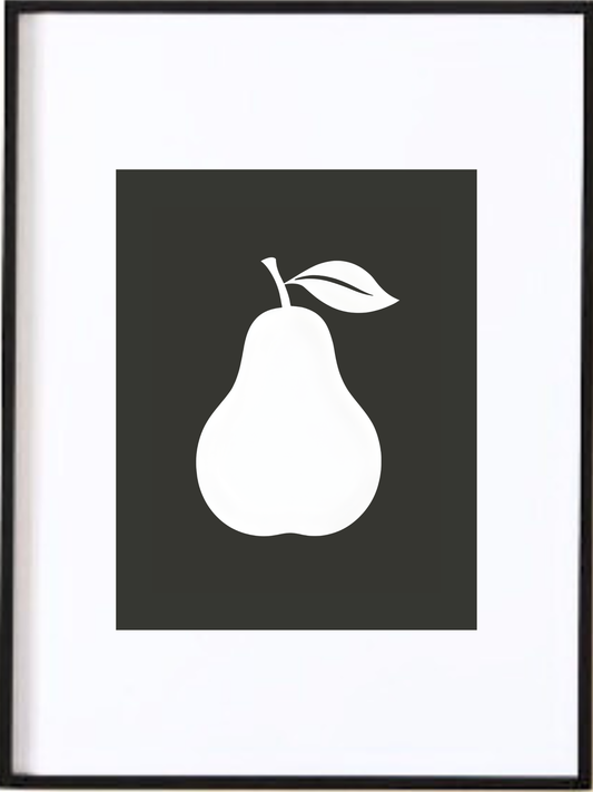 Une poire stylisée, élancée et graphique, se détache en crème sur fond noir dans une composition épurée. Inspirée des gravures artisanales, cette affiche évoque la simplicité et l’élégance des formes naturelles de ce fruit.


S'agence parfaitement avec les affiches:Artichaut noir et blanc / Ail noir et blanc

* AFFICHE SEULEMENT- CADRE NON INCLUS*

Dimensions:&nbsp;

5" x7" (12,7 cm x 17,8 cm)
 8" x 10" (20,32 cm x 25,4 cm)
11" x14"(28 cm x 35.6 cm)
12" 