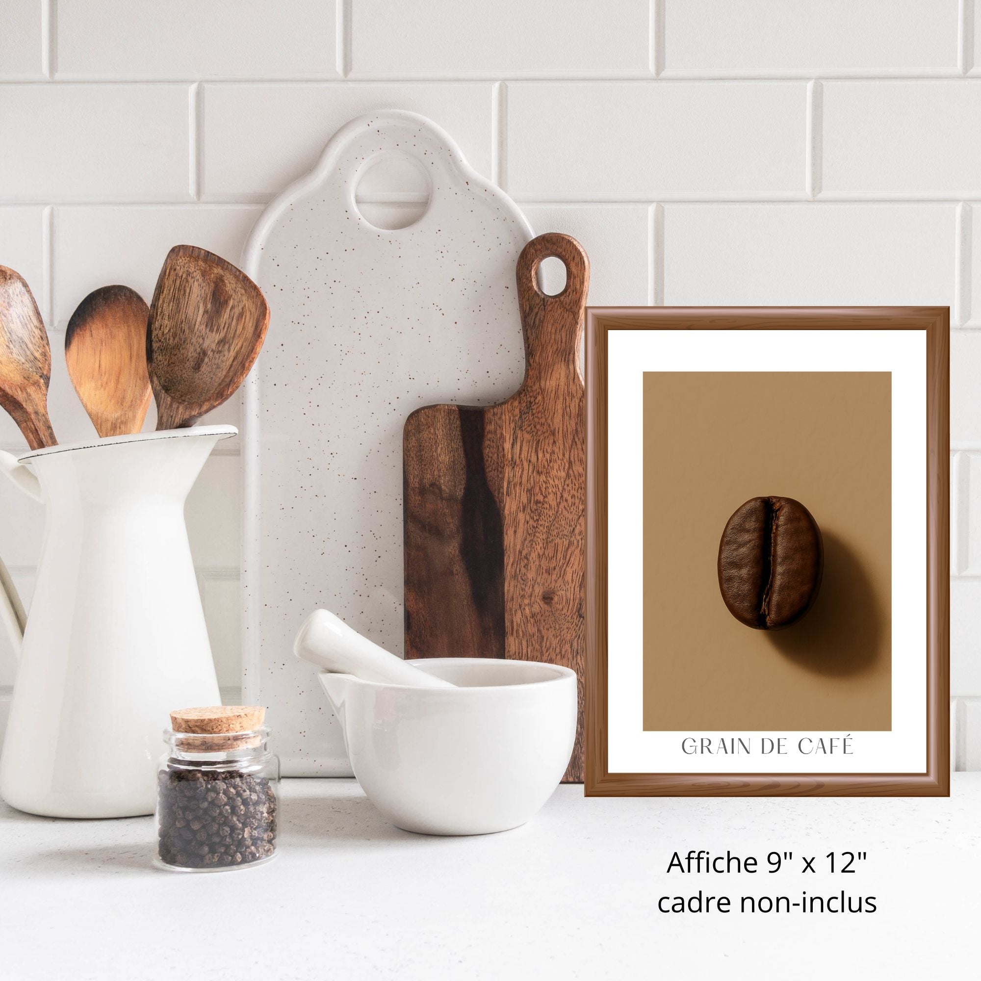 Affiche Grain de café torréfaction foncée