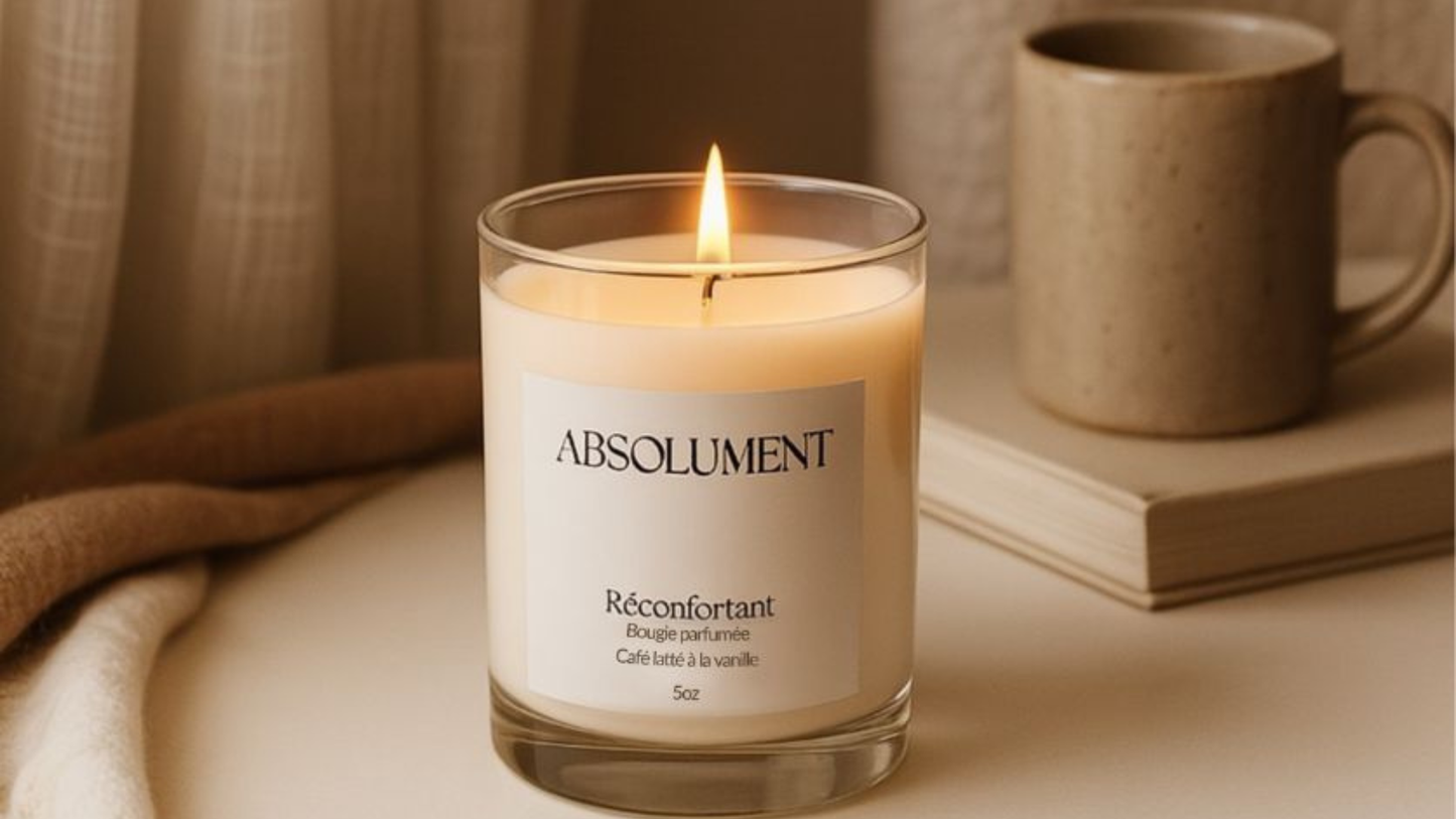 Bougie Café latté et Vanille réconfortante | Bougie parfumée gourmande ambiance cocooning
