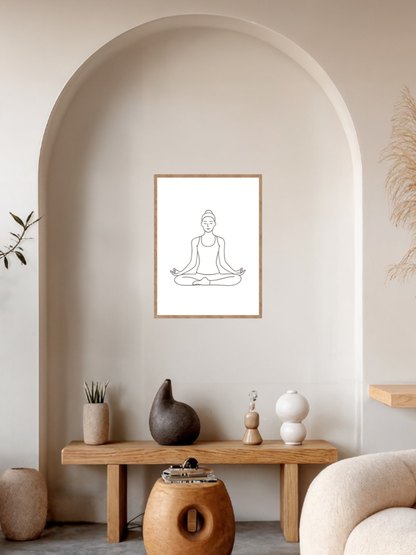 Affiche Méditation Shānti paix intérieure | Art mural zen pour décoration apaisante
